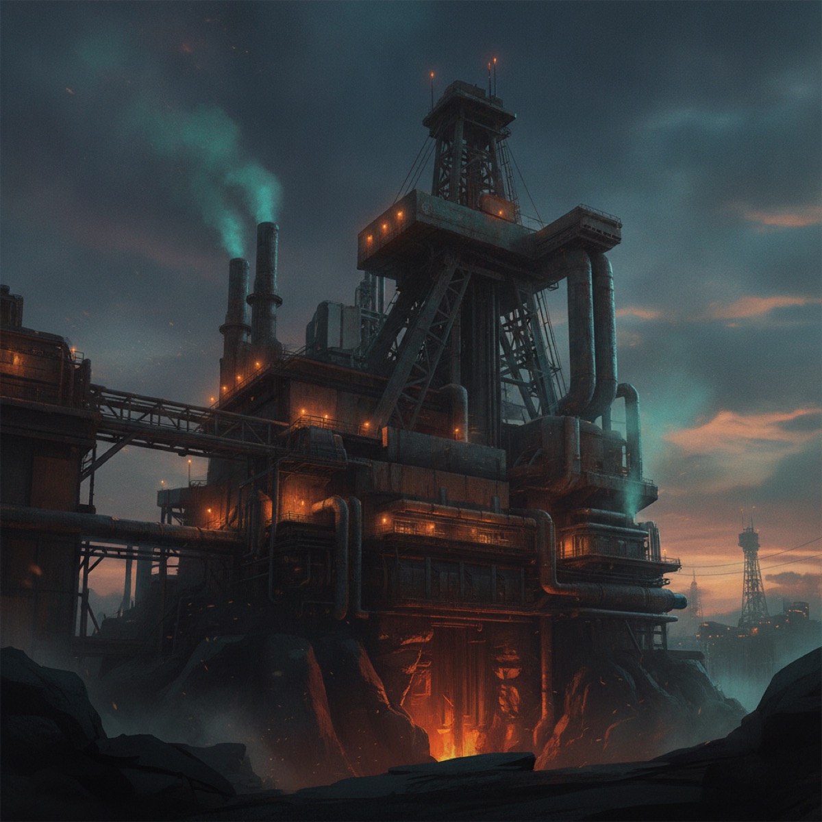The AXIOM extraction rig on the surface of Kerath-9